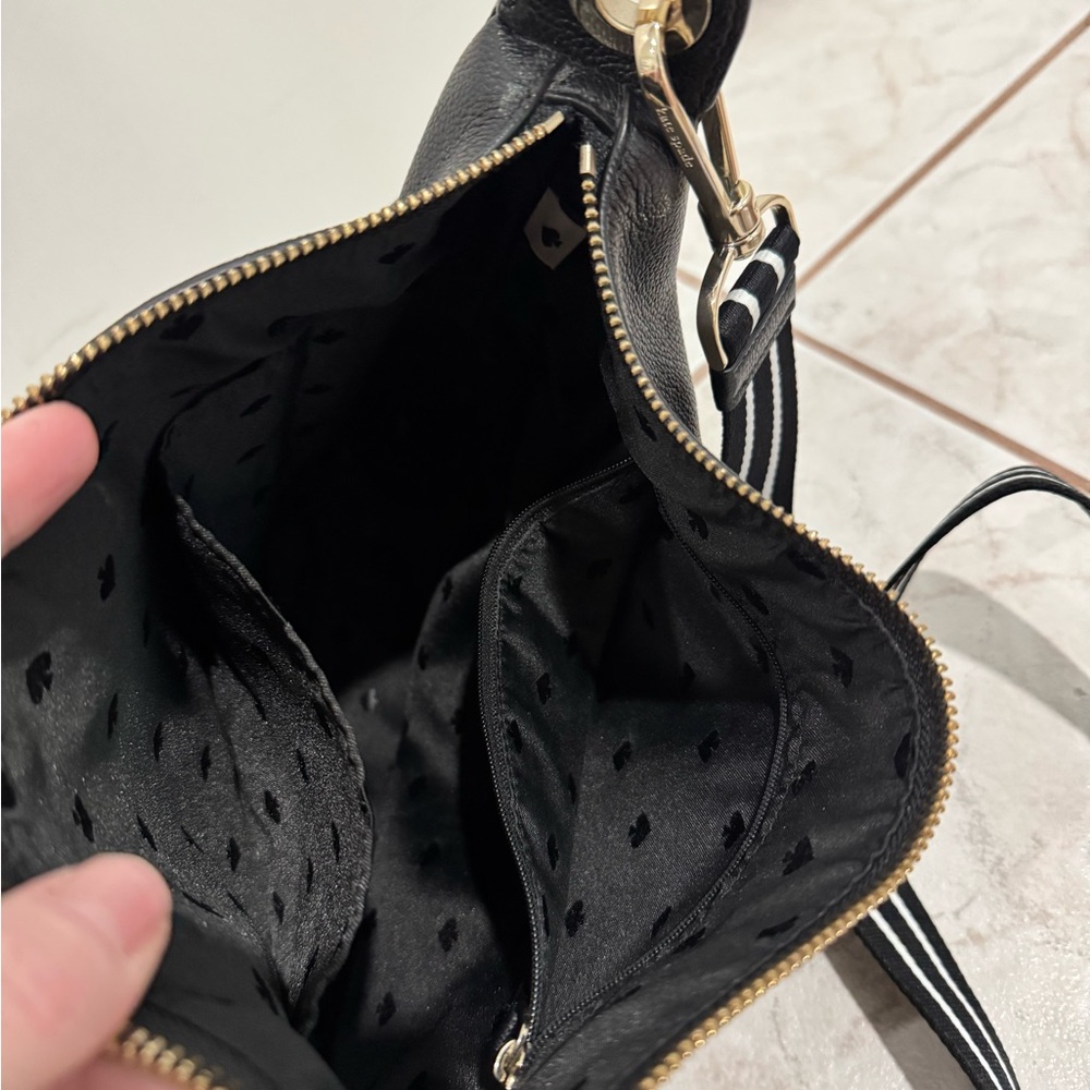Kate Spade Black Crossbody Bag with Striped Strap - Picture 5 of 11